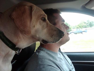 Bailey and his daddy on our way to NC